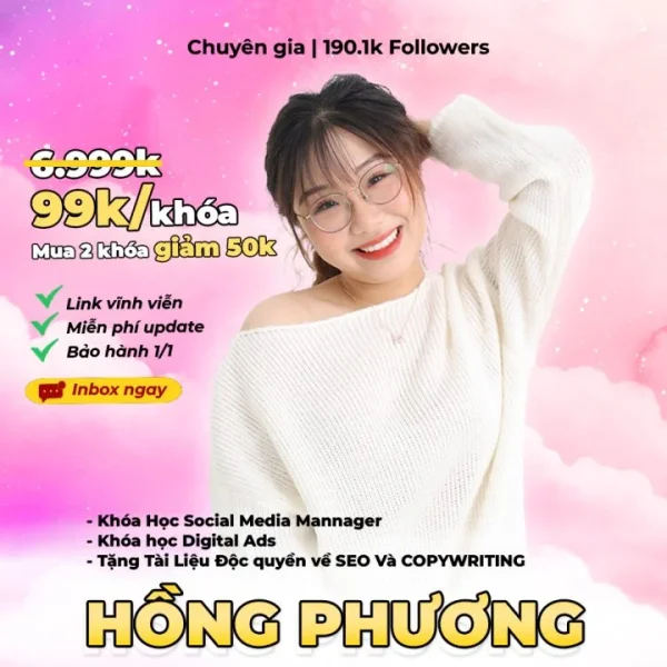 Combo 2 Khoá Học Hồng Phương Writer | Social Media Manager & Digital Ads
