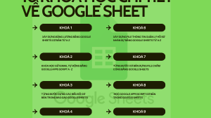 Combo 10 Khoá Học Chi Tiết Về Google Sheet